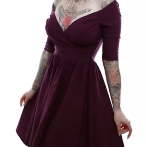 Purple Rockabilly Swing Dress